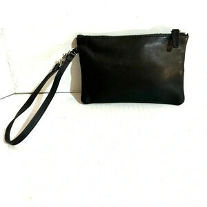 Leatherology black leather wallet wristlet